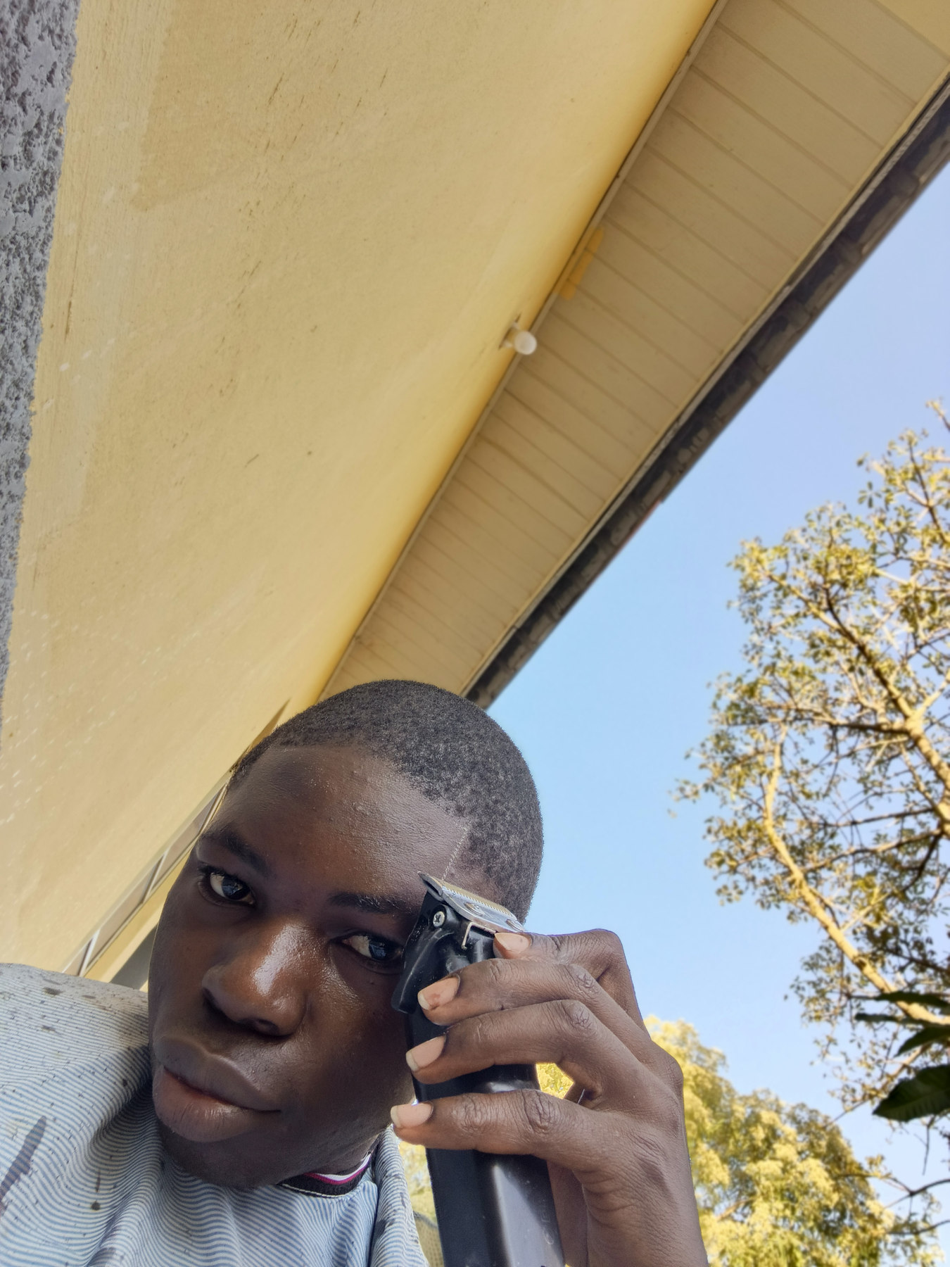 Young boy with a fresh neat haircut